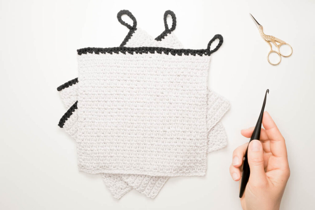 crochet dishcloth granite stitch