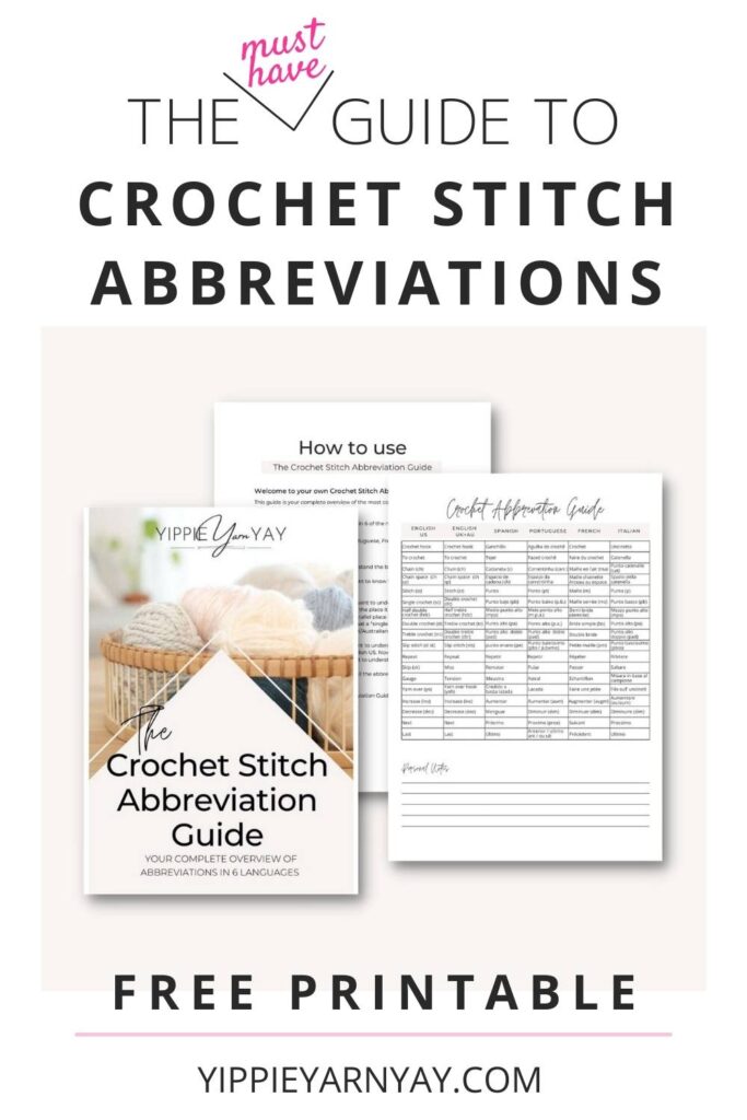 free printable crochet stitch abbreviation guide